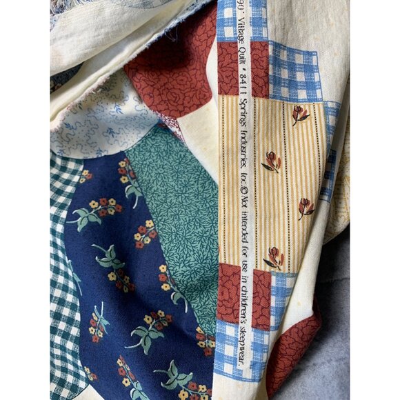 Vintage Springs Industries 43x45 Cotton Fabric Patchwork Flower Design Multicolo - Picture 5 of 6